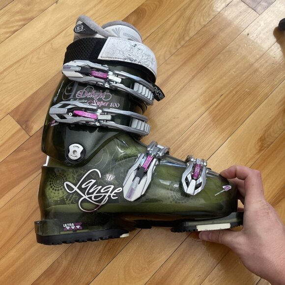Lange Delight Exclusive Super 100 Women Ski Boots ClimbMatic Green 22/23.5 280mm - Picture 10 of 16